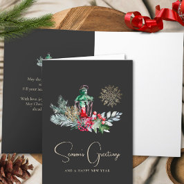 Elegante poema Minimalista linterna Feliz Navidad