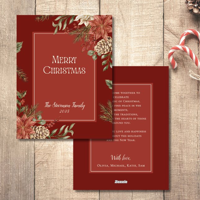Elegante poinsettia de navidad de moras rojas (Subido por el creador)
