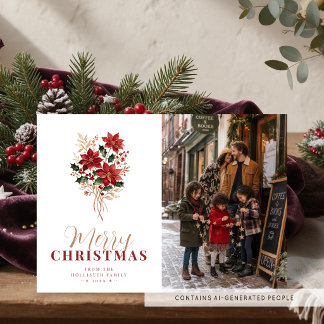 Elegante Poinsettia de Navidad Foto TLW26