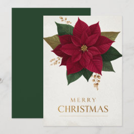Elegante Poinsettia Feliz Navidad Saludo Navideño