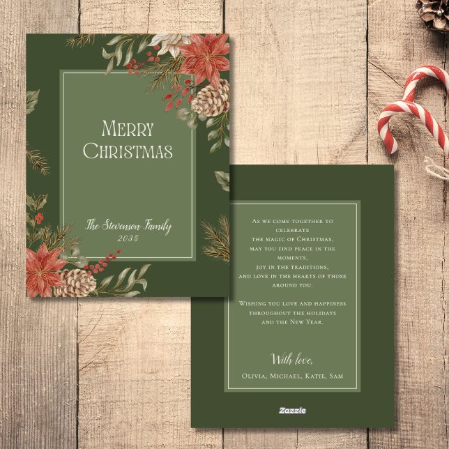 Elegante poinsettia verde de navidad de merry (Subido por el creador)