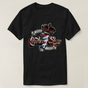 Elegante polo de barbero y personalización de la 