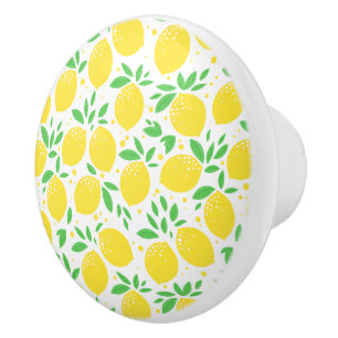 Elegante pomo de cerámica de hueso amarillo limón