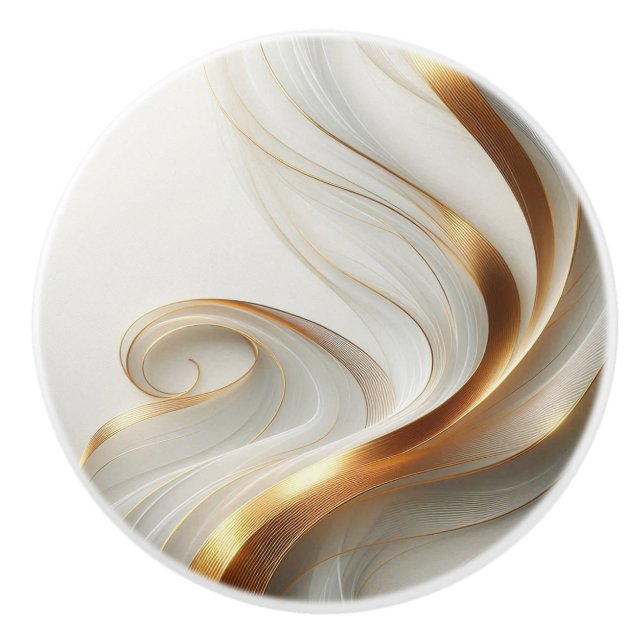 Elegante pomo de cerámica de Swirl Gold (Anverso)