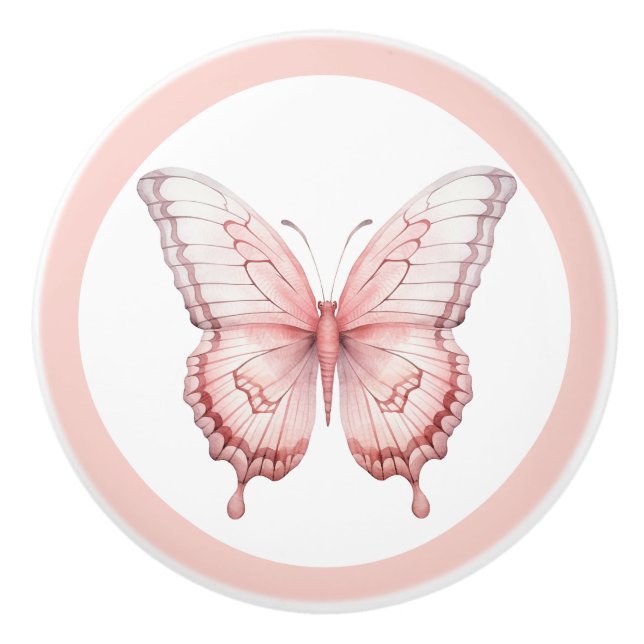 Elegante pomo de Chica de mariposa rosa (Anverso)