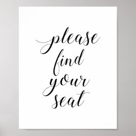 Elegante Por Favor Encuentre Su Asiento Señal de B
