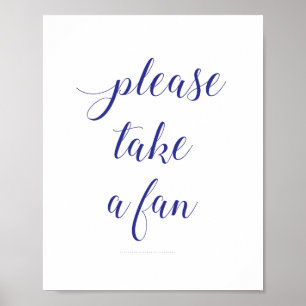 Elegante Por Favor Tome Un Abanico Señal De Boda A