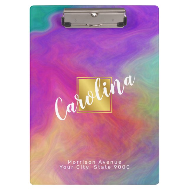 Elegante Portapapeles colorido (Anverso)