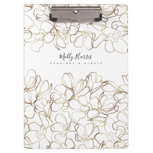 Elegante Portapapeles Floral Personalizado