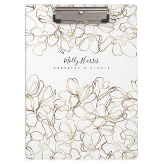 Elegante Portapapeles Floral Personalizado