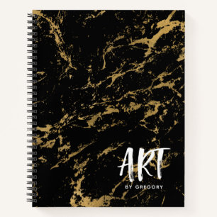 Elegante portátil de cuaderno de esbozo de mármol
