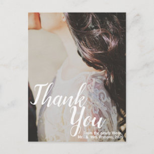 Elegante Postal Boda de fotografías con guión blan