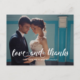 Elegante Postal de agradecimiento de boda