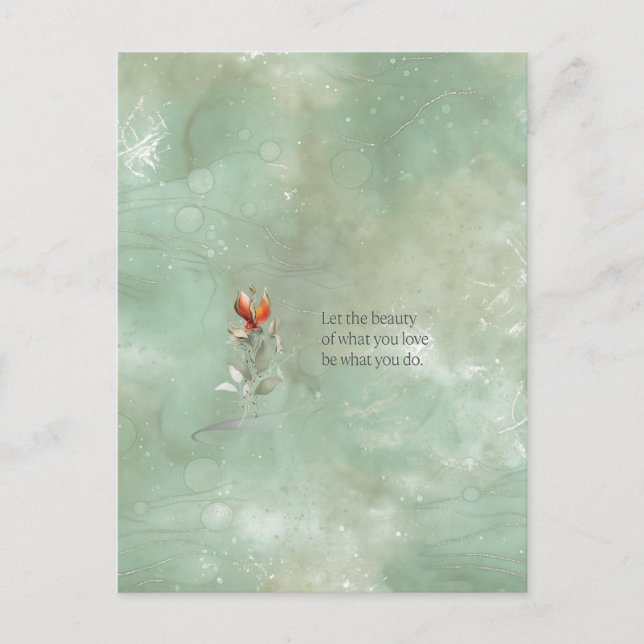 Elegante postal de cita floral (Anverso)