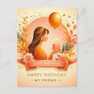 Elegante postal de cumpleaños