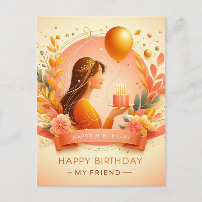 Elegante postal de cumpleaños (Anverso)