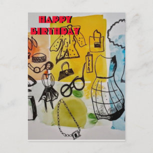 Elegante postal de cumpleaños feliz