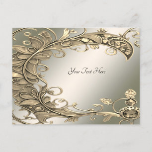 Elegante postal de decoración moderna de oro