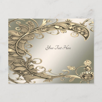 Elegante postal de decoración moderna de oro