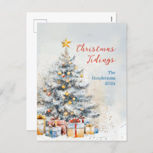 Elegante postal de época de Navidad