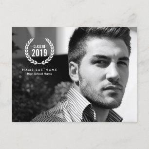 Elegante postal de fotografía de Laurel Graduado