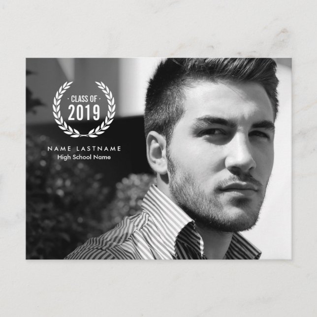 Elegante postal de fotografía de Laurel Graduado (Anverso)