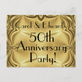 Elegante postal de invitación a los 50 años de oro