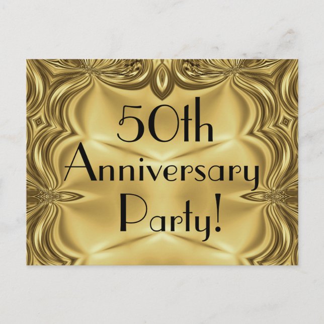 Elegante postal de invitación a los 50 años de oro (Anverso)