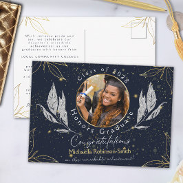Elegante postal de Invitación de graduación de oro