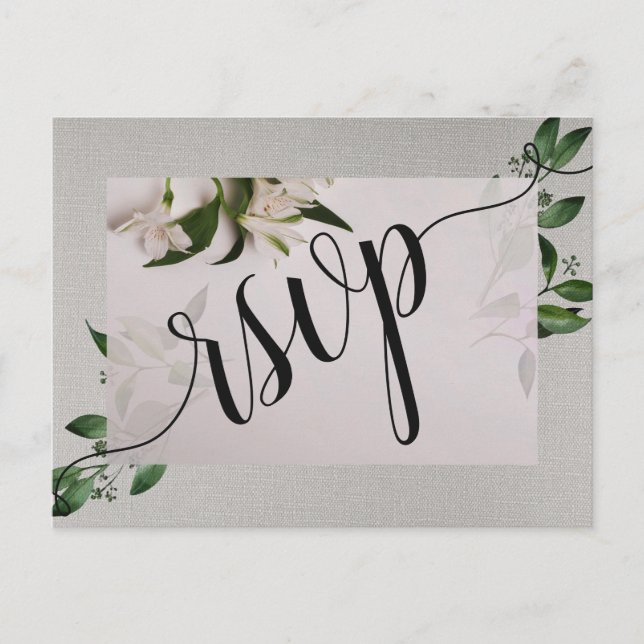 Elegante postal de invitación RSVP (Anverso)
