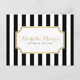 Elegante postal de lujo negrita franjas en blanco
