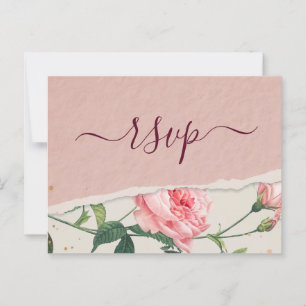 Elegante postal de moda floral RSVP