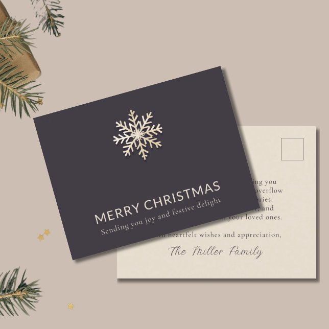 Elegante postal de Navidades de copos de nieve (Subido por el creador)