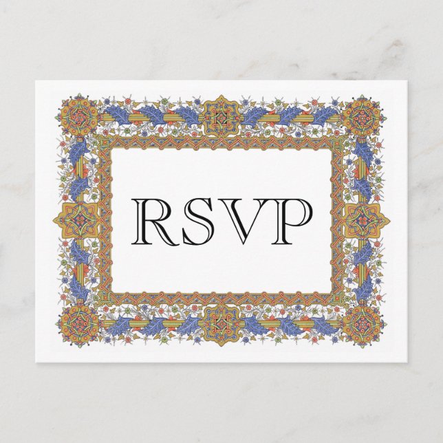 Elegante postal de Personalizado geométrico RSVP G (Anverso)
