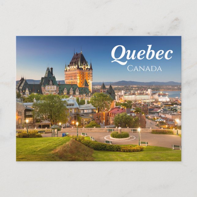 Elegante postal de Quebec Canadá (Anverso)