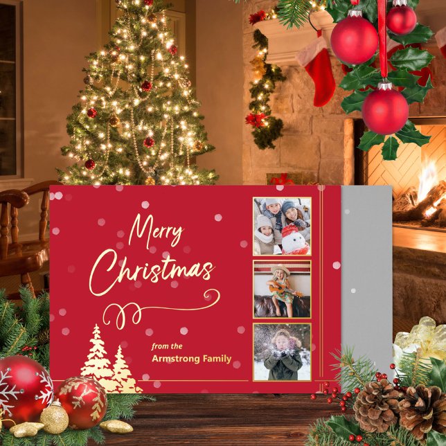 Elegante postal de Relieve metalizado de fotografí (Elegant Minimalist Tree Photo Foil Postcard ©Susanne Sachers - Sunny Mind 🌞)