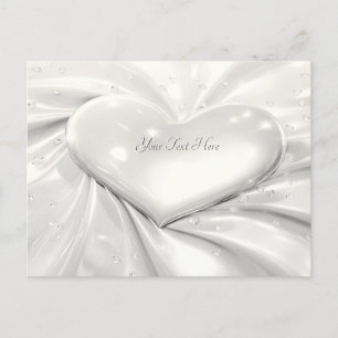 Elegante postal del Corazón de Crema Blanca