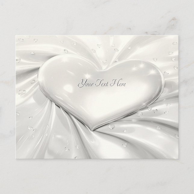 Elegante postal del Corazón de Crema Blanca (Anverso)