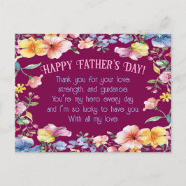 Elegante postal del Día del Padre con decoración f