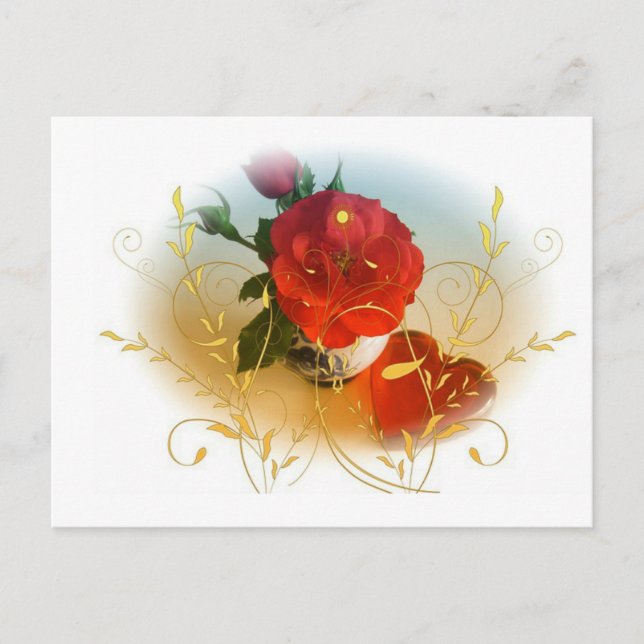 Elegante Postal Rosa Misty (Anverso)