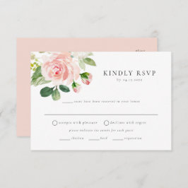 Elegante postal RSVP de Rubor Floral Meal Choice