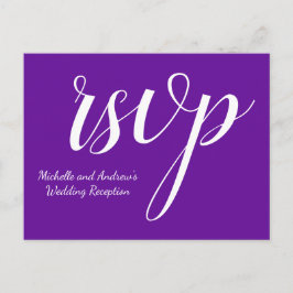Elegante postal "rsvp" púrpura