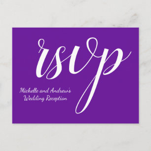 Elegante postal "rsvp" púrpura