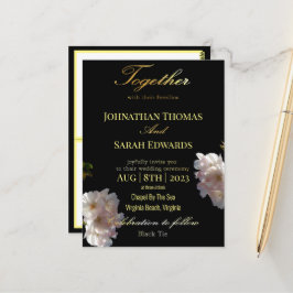Elegante Postales De Boda Formal Negro Y Oro