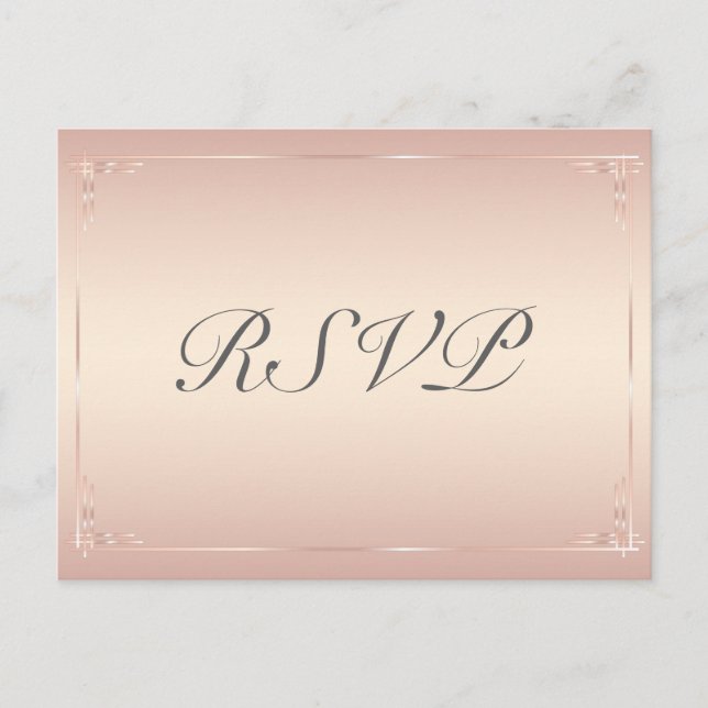 Elegante postales de Rubor Wedding RSVP (Anverso)