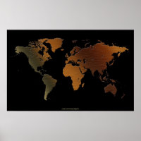 Elegante Poster de arte de mapas mundiales de tono
