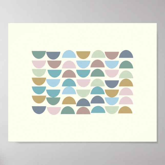 Elegante Poster de arte geométrico moderno y color (Frente)