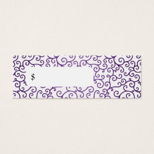 Elegante Precio Etiqueta Moderno Swirls Purple