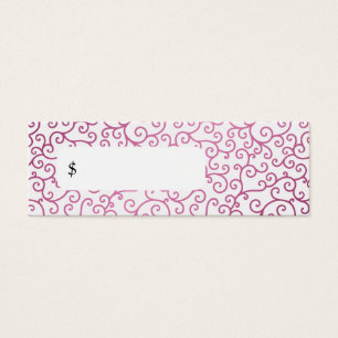 Elegante Precio Etiqueta Moderno Swirls Rosa