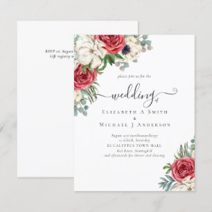 Elegante presupuesto de Boda floral azul blanco ro